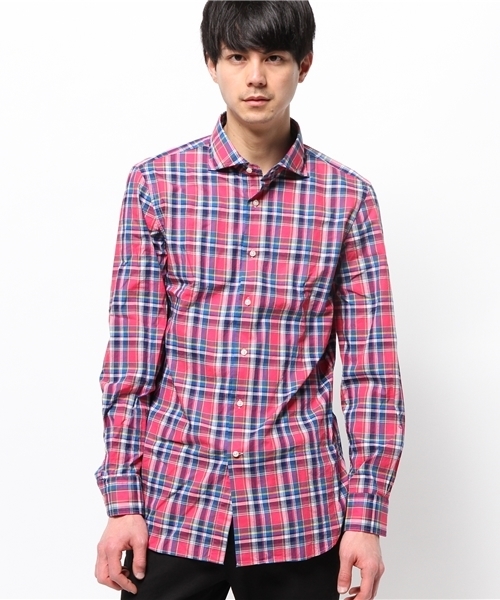 GUY ROVER（ギローバー）の「GUY ROVER / マドラスチェックカッタウェイ（シャツ/ブラウス・メンズ・レッド系その他・X-SMALL/LARGE/MEDIUM/SMALL）」の2枚目の写真
