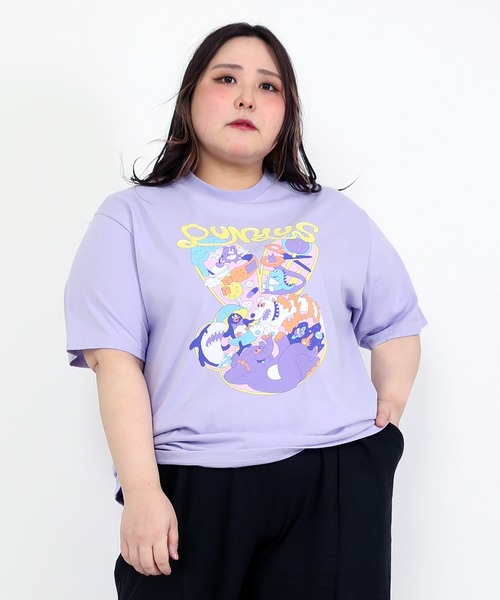 PUNYUS（プニュズ）の「ピースマークＴシャツ（Tシャツ/カットソー・レディース・ホワイト/ブラック/ライトパープル・1/2/4/3）」の5枚目の写真