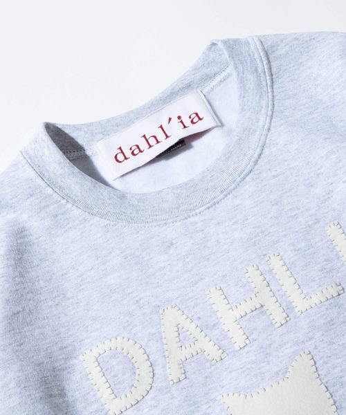 dahl'ia（ダリア）の「dahl’ia 別注 リメイクSWT animal CAT / ダリア リメイクスウェット アニマルキャット（スウェット・レディース・ホワイト/グレー/ブルー・FREE）」の6枚目の写真