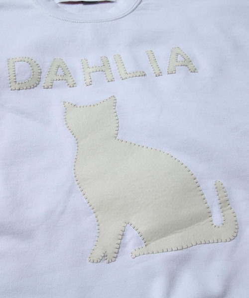 dahl'ia（ダリア）の「dahl’ia 別注 リメイクSWT animal CAT / ダリア リメイクスウェット アニマルキャット（スウェット・レディース・ホワイト/グレー/ブルー・FREE）」の9枚目の写真