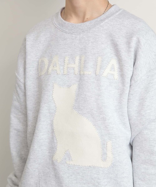 dahl'ia（ダリア）の「dahl’ia 別注 リメイクSWT animal CAT / ダリア リメイクスウェット アニマルキャット（スウェット・レディース・ホワイト/グレー/ブルー・FREE）」の13枚目の写真