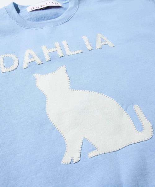 dahl'ia（ダリア）の「dahl’ia 別注 リメイクSWT animal CAT / ダリア リメイクスウェット アニマルキャット（スウェット・レディース・ホワイト/グレー/ブルー・FREE）」の8枚目の写真