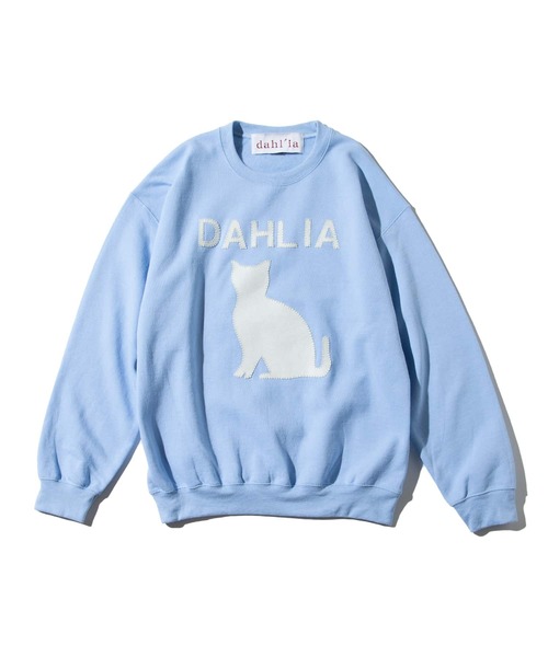 dahl'ia（ダリア）の「dahl’ia 別注 リメイクSWT animal CAT / ダリア リメイクスウェット アニマルキャット（スウェット・レディース・ホワイト/グレー/ブルー・FREE）」の5枚目の写真