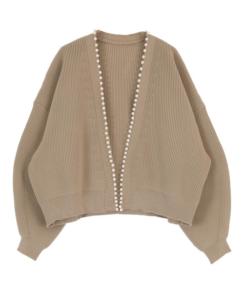 パールデザインニットカーディガン