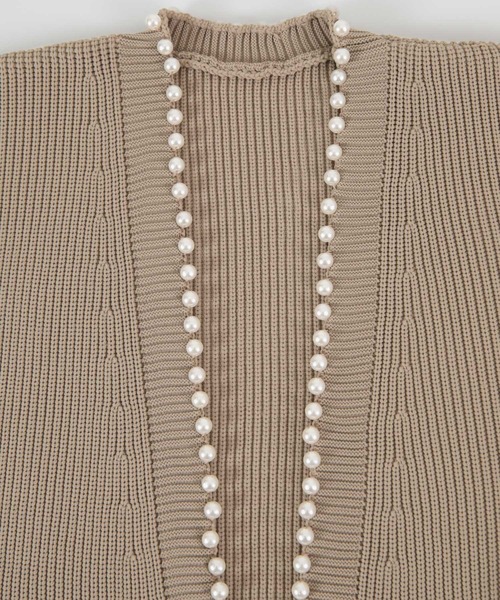 パールデザインニットカーディガン