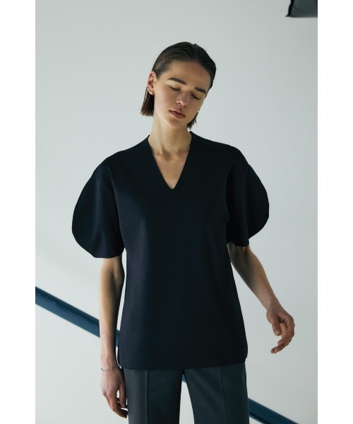 RIM.ARK(リムアーク)の「Round form long knit tops(ニット/セーター・レディース・ネイビー系/ベージュ・ONE SIZE)」の21枚目の写真