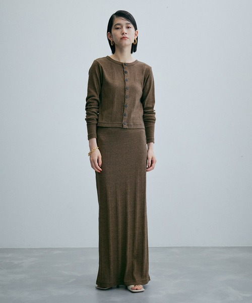 MILLER（ミラー）の「【Miller for ADAM ET ROPE'】別注 Cardigan（カーディガン/ボレロ・レディース・ダークグリーン/キャメル・FREE）」の3枚目の写真