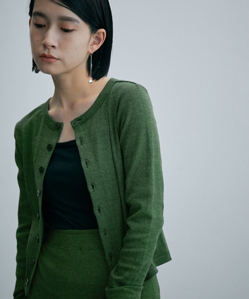 MILLER（ミラー）の「【Miller for ADAM ET ROPE'】別注 Cardigan（カーディガン/ボレロ・レディース・ダークグリーン/キャメル・FREE）」の6枚目の写真