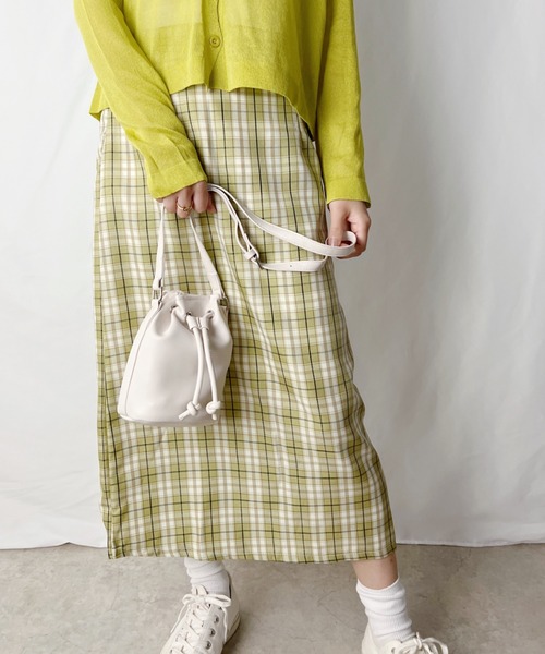 H.Warren（エイチウォーレン）の「巾着ミニショルダーバッグ（ショルダーバッグ・レディース・ホワイト/ブラック/ブラウン/グリーン・FREE）」の22枚目の写真