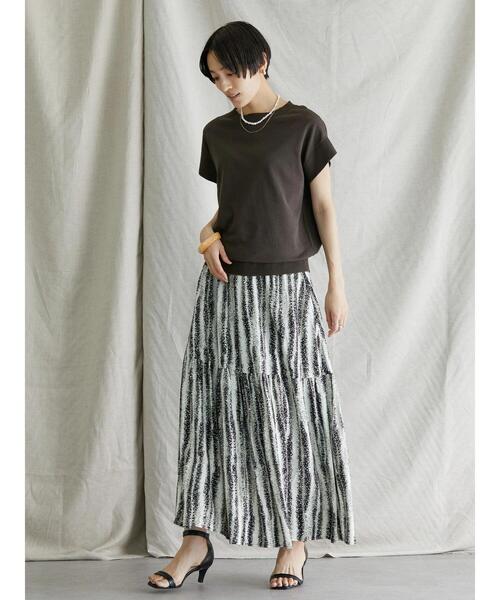 AMERICAN HOLIC（アメリカンホリック）の「ティアードプリントスカート1（スカート・レディース・ブラック・L/M）」の6枚目の写真