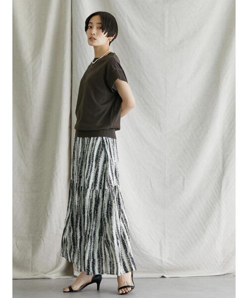 AMERICAN HOLIC（アメリカンホリック）の「ティアードプリントスカート1（スカート・レディース・ブラック・L/M）」の7枚目の写真