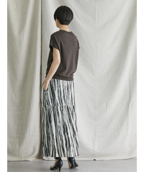 AMERICAN HOLIC（アメリカンホリック）の「ティアードプリントスカート1（スカート・レディース・ブラック・L/M）」の8枚目の写真