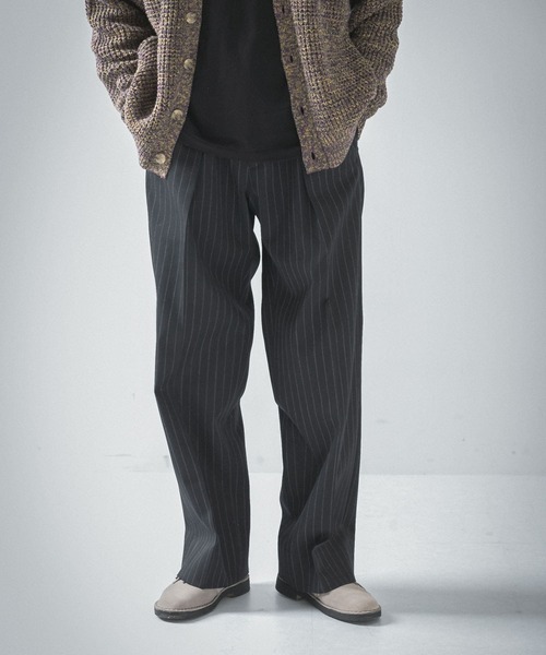 URBAN RESEARCH（アーバンリサーチ）の「COSEI　2/60高密度ワイドトラウザー（その他パンツ・メンズ・ブラック/グレー・1/2）」の8枚目の写真