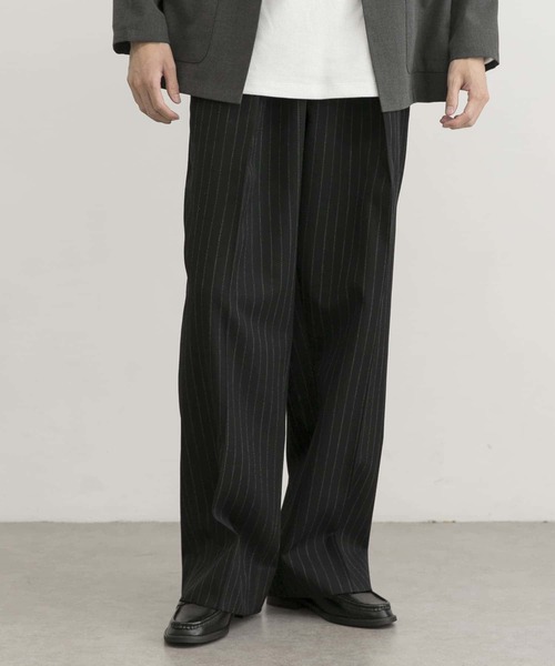 URBAN RESEARCH（アーバンリサーチ）の「COSEI　2/60高密度ワイドトラウザー（その他パンツ・メンズ・ブラック/グレー・1/2）」の12枚目の写真
