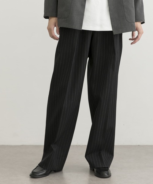 URBAN RESEARCH（アーバンリサーチ）の「COSEI　2/60高密度ワイドトラウザー（その他パンツ・メンズ・ブラック/グレー・1/2）」の13枚目の写真