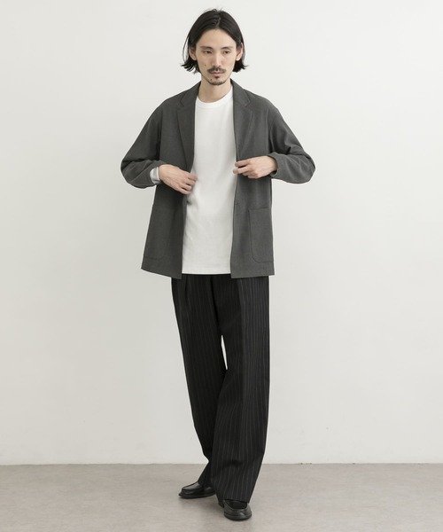 URBAN RESEARCH（アーバンリサーチ）の「COSEI　2/60高密度ワイドトラウザー（その他パンツ・メンズ・ブラック/グレー・1/2）」の14枚目の写真