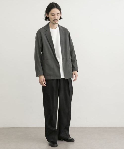 URBAN RESEARCH（アーバンリサーチ）の「COSEI　2/60高密度ワイドトラウザー（その他パンツ・メンズ・ブラック/グレー・1/2）」の15枚目の写真