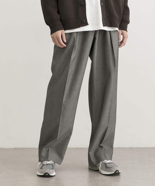 URBAN RESEARCH（アーバンリサーチ）の「COSEI　2/60高密度ワイドトラウザー（その他パンツ・メンズ・ブラック/グレー・1/2）」の20枚目の写真