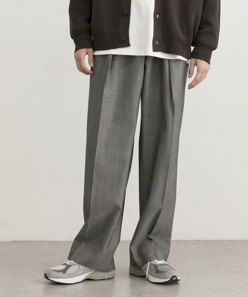 URBAN RESEARCH（アーバンリサーチ）の「COSEI　2/60高密度ワイドトラウザー（その他パンツ・メンズ・ブラック/グレー・1/2）」の21枚目の写真