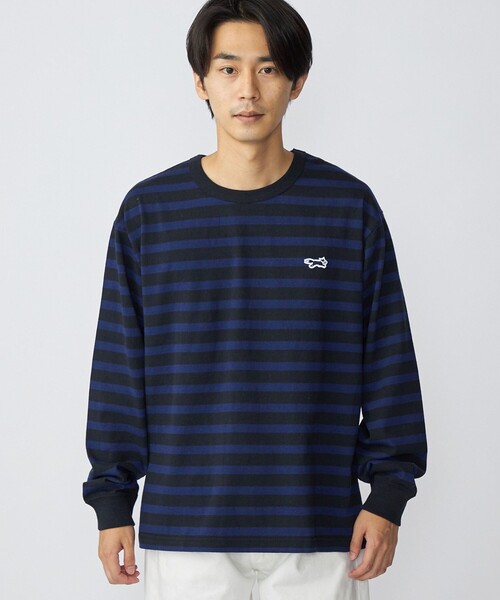 PENNEYS(ぺニーズ)の「*【SHIPS別注】PENNEYS: FOX ロゴ ワッペン ソリッド / ボーダー クルーネック Tシャツ (ロンT)(Tシャツ/カットソー・メンズ・ホワイト/ブラック/チャコールグレー/ブラウン/ライトグリーン/ネイビー/ラベンダー・SMALL/MEDIUM/LARGE/X-LARGE)」の3枚目の写真