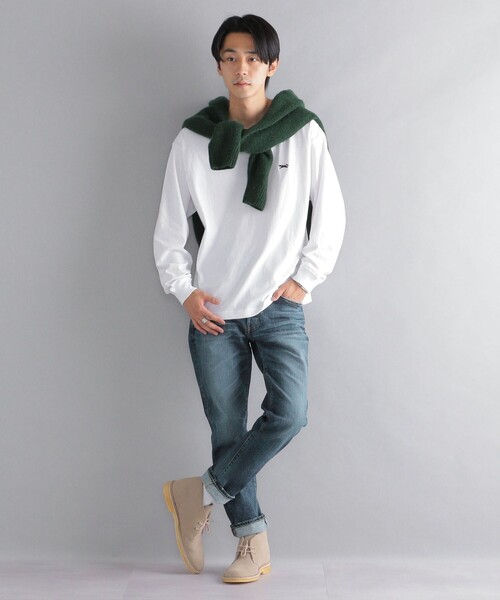 PENNEYS(ぺニーズ)の「*【SHIPS別注】PENNEYS: FOX ロゴ ワッペン ソリッド / ボーダー クルーネック Tシャツ (ロンT)(Tシャツ/カットソー・メンズ・ホワイト/ブラック/チャコールグレー/ブラウン/ライトグリーン/ネイビー/ラベンダー・SMALL/MEDIUM/LARGE/X-LARGE)」の13枚目の写真