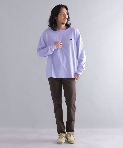 PENNEYS(ぺニーズ)の「*【SHIPS別注】PENNEYS: FOX ロゴ ワッペン ソリッド / ボーダー クルーネック Tシャツ (ロンT)(Tシャツ/カットソー・メンズ・ホワイト/ブラック/チャコールグレー/ブラウン/ライトグリーン/ネイビー/ラベンダー・SMALL/MEDIUM/LARGE/X-LARGE)」の22枚目の写真