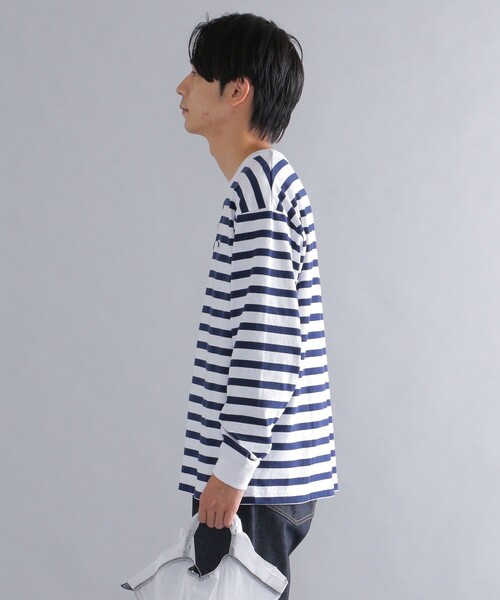 PENNEYS(ぺニーズ)の「*【SHIPS別注】PENNEYS: FOX ロゴ ワッペン ソリッド / ボーダー クルーネック Tシャツ (ロンT)(Tシャツ/カットソー・メンズ・ホワイト/ブラック/チャコールグレー/ブラウン/ライトグリーン/ネイビー/ラベンダー・SMALL/MEDIUM/LARGE/X-LARGE)」の15枚目の写真