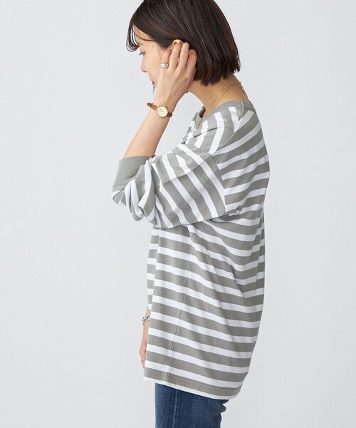 PENNEYS(ぺニーズ)の「*【SHIPS別注】PENNEYS: FOX ロゴ ワッペン ソリッド / ボーダー クルーネック Tシャツ (ロンT)(Tシャツ/カットソー・メンズ・ホワイト/ブラック/チャコールグレー/ブラウン/ライトグリーン/ネイビー/ラベンダー・SMALL/MEDIUM/LARGE/X-LARGE)」の20枚目の写真