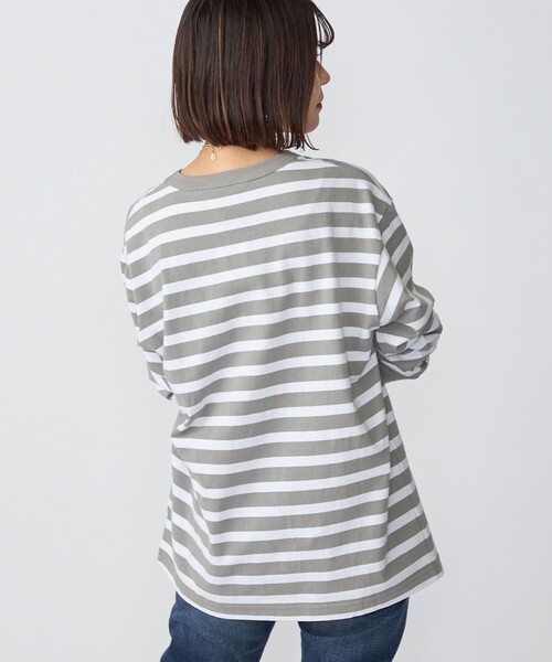 PENNEYS(ぺニーズ)の「*【SHIPS別注】PENNEYS: FOX ロゴ ワッペン ソリッド / ボーダー クルーネック Tシャツ (ロンT)(Tシャツ/カットソー・メンズ・ホワイト/ブラック/チャコールグレー/ブラウン/ライトグリーン/ネイビー/ラベンダー・SMALL/MEDIUM/LARGE/X-LARGE)」の11枚目の写真