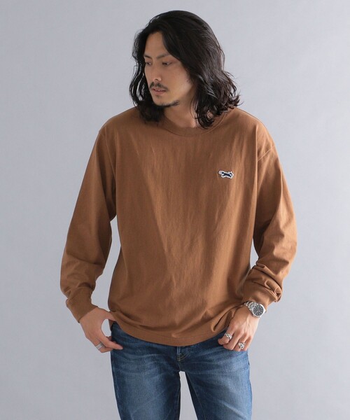 PENNEYS(ぺニーズ)の「*【SHIPS別注】PENNEYS: FOX ロゴ ワッペン ソリッド / ボーダー クルーネック Tシャツ (ロンT)(Tシャツ/カットソー・メンズ・ホワイト/ブラック/チャコールグレー/ブラウン/ライトグリーン/ネイビー/ラベンダー・SMALL/MEDIUM/LARGE/X-LARGE)」の12枚目の写真