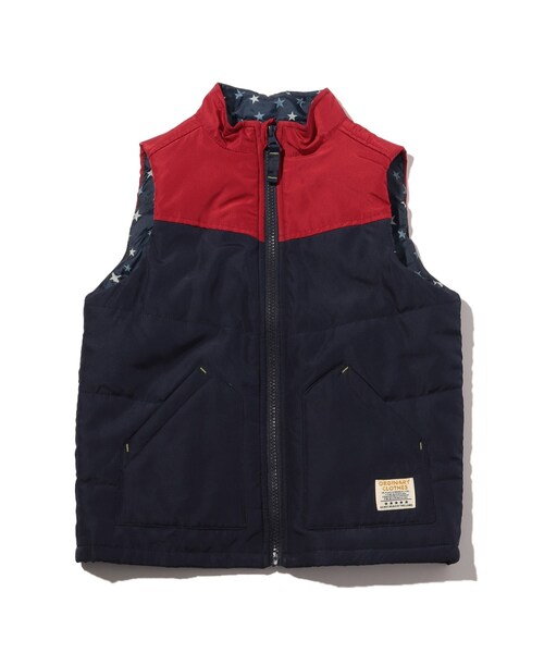 SHOO・LA・RUE(シューラルー)の「【100-140cm/撥水】配色薄中綿ベスト(その他アウター・キッズ・ネイビー系4/ピンク系9・14/11/10/12/13)」の1枚目の写真