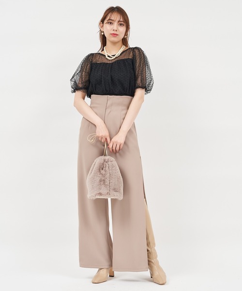 ROYAL PARTY(ロイヤルパーティー)の「ハイウエストZIPスリットパンツ(その他パンツ・レディース・ベージュ/オフホワイト/ブラック・FREE)」の17枚目の写真