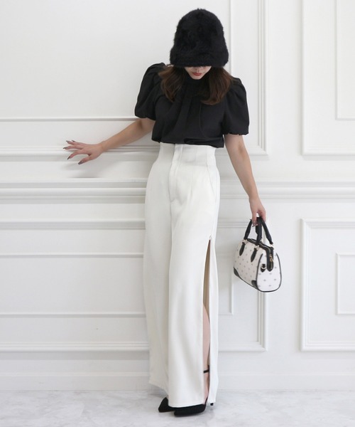 ROYAL PARTY(ロイヤルパーティー)の「ハイウエストZIPスリットパンツ(その他パンツ・レディース・ベージュ/オフホワイト/ブラック・FREE)」の6枚目の写真