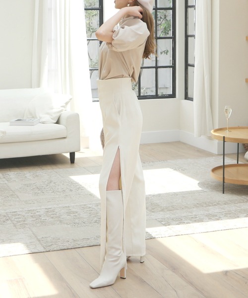 ROYAL PARTY(ロイヤルパーティー)の「ハイウエストZIPスリットパンツ(その他パンツ・レディース・ベージュ/オフホワイト/ブラック・FREE)」の5枚目の写真