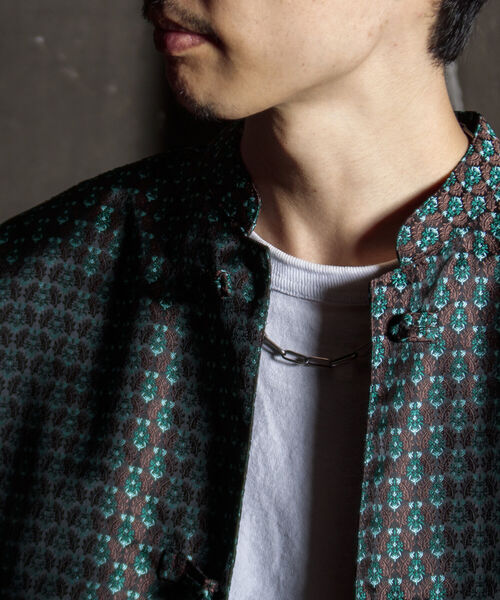 GLOSTER(グロスター)の「【GLOSTER/グロスター】ジャガードチャイナシャツ 総柄 小紋柄(シャツ/ブラウス・メンズ・ブラウン系その他/ベージュ系その他/グリーン系その他・S/M/L)」の8枚目の写真