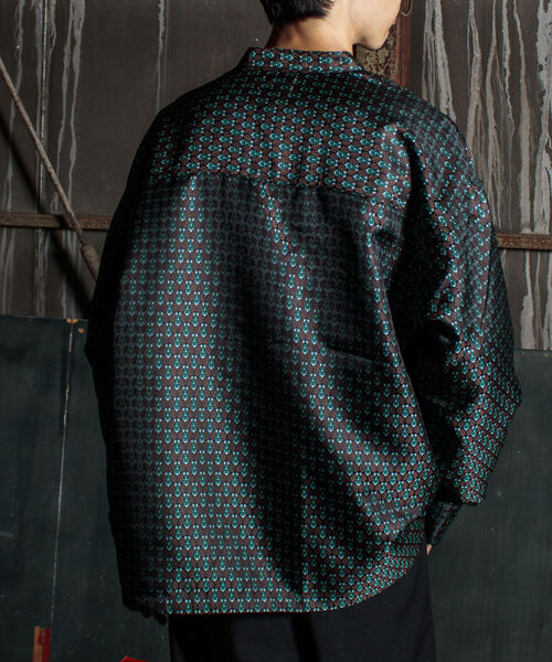 GLOSTER(グロスター)の「【GLOSTER/グロスター】ジャガードチャイナシャツ 総柄 小紋柄(シャツ/ブラウス・メンズ・ブラウン系その他/ベージュ系その他/グリーン系その他・S/M/L)」の12枚目の写真