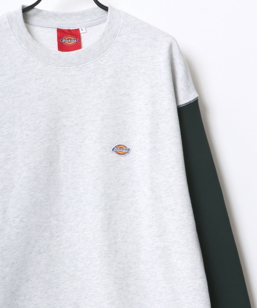 Dickies（ディッキーズ）の「Dickies/ディッキーズ 別注 オーバーサイズ 裏毛 ミニロゴワッペン ワンポイント刺繍 スウェット トレーナー/長袖 トップス プルオーバー/レディース メンズ（スウェット・メンズ・ホワイト/アッシュグレー/ブラック/ダークグリーン/ネイビー/オートミール/ブラック系その他/グレー系その他/ベージュ系その他・M/L/XL）」の6枚目の写真
