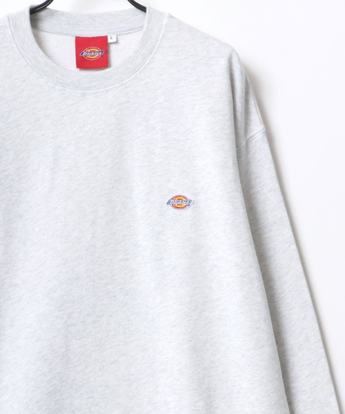 Dickies（ディッキーズ）の「Dickies/ディッキーズ 別注 オーバーサイズ 裏毛 ミニロゴワッペン ワンポイント刺繍 スウェット トレーナー/長袖 トップス プルオーバー/レディース メンズ（スウェット・メンズ・ホワイト/アッシュグレー/ブラック/ダークグリーン/ネイビー/オートミール/ブラック系その他/グレー系その他/ベージュ系その他・M/L/XL）」の5枚目の写真
