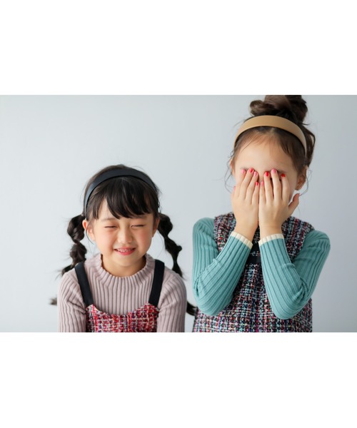 nino（ニノ）の「ワイドリブＫＮＩＴ　配色ライン（ニット/セーター・キッズ・ターコイズブルー/ブラック/ホワイト/スモークピンク/アイボリー・L/M/S/XS）」の9枚目の写真