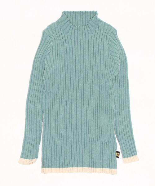 nino（ニノ）の「ワイドリブＫＮＩＴ　配色ライン（ニット/セーター・キッズ・ターコイズブルー/ブラック/ホワイト/スモークピンク/アイボリー・L/M/S/XS）」の11枚目の写真