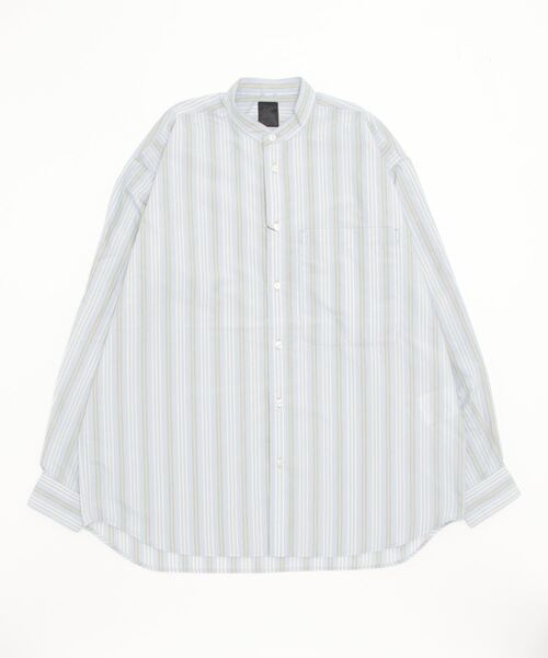 DAIWA PIER39（ダイワピア39）の「DAIWA PIER39 TECH BAND COLLAR SHIRTS L/S STRIPE BE-92022W（シャツ/ブラウス・メンズ・ブルー/ネイビー/ベージュ・LARGE/MEDIUM）」の6枚目の写真