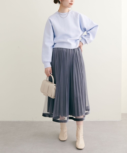 natural couture(ナチュラルクチュール)の「2022AWアイテム/質感と色味にこだわった きれいめクロップド丈プルオーバー(Tシャツ/カットソー・レディース・サックスブルー/オフホワイト/モカ/ピンク・FREE)」の17枚目の写真