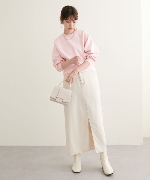 natural couture(ナチュラルクチュール)の「2022AWアイテム/質感と色味にこだわった きれいめクロップド丈プルオーバー(Tシャツ/カットソー・レディース・サックスブルー/オフホワイト/モカ/ピンク・FREE)」の21枚目の写真