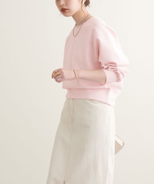 natural couture(ナチュラルクチュール)の「2022AWアイテム/質感と色味にこだわった きれいめクロップド丈プルオーバー(Tシャツ/カットソー・レディース・サックスブルー/オフホワイト/モカ/ピンク・FREE)」の20枚目の写真