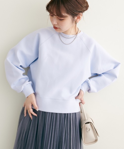 natural couture(ナチュラルクチュール)の「2022AWアイテム/質感と色味にこだわった きれいめクロップド丈プルオーバー(Tシャツ/カットソー・レディース・サックスブルー/オフホワイト/モカ/ピンク・FREE)」の15枚目の写真