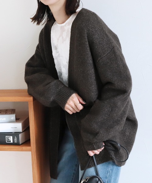 reca（レカ）の「ビッグシルエットニットカーディガン（カーディガン/ボレロ・レディース・ベージュ/ブルーグレー/オートミール/チャコール・M）」の2枚目の写真