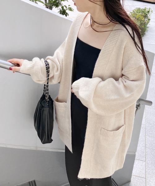 reca（レカ）の「ビッグシルエットニットカーディガン（カーディガン/ボレロ・レディース・ベージュ/ブルーグレー/オートミール/チャコール・M）」の15枚目の写真