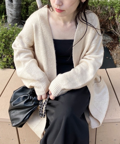 reca（レカ）の「ビッグシルエットニットカーディガン（カーディガン/ボレロ・レディース・ベージュ/ブルーグレー/オートミール/チャコール・M）」の16枚目の写真
