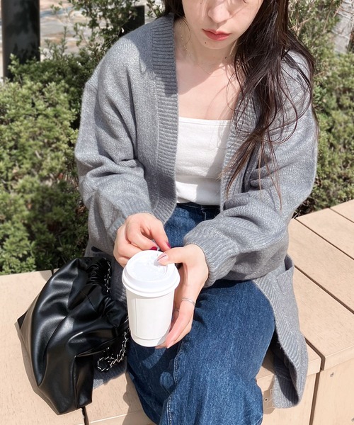 reca（レカ）の「ビッグシルエットニットカーディガン（カーディガン/ボレロ・レディース・ベージュ/ブルーグレー/オートミール/チャコール・M）」の5枚目の写真