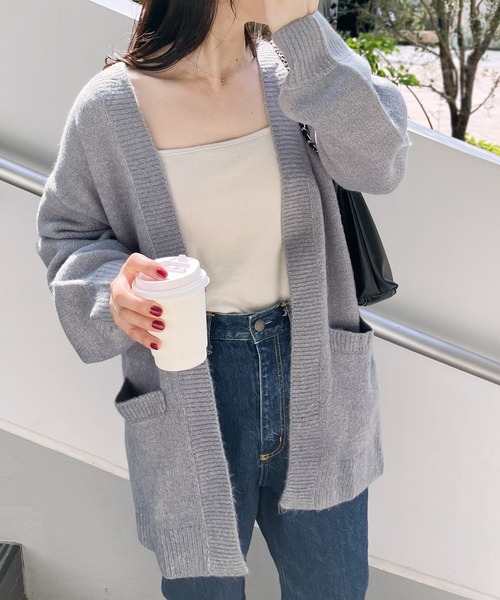 reca（レカ）の「ビッグシルエットニットカーディガン（カーディガン/ボレロ・レディース・ベージュ/ブルーグレー/オートミール/チャコール・M）」の6枚目の写真